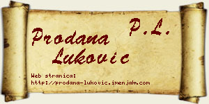 Prodana Luković vizit kartica